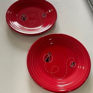 Pair of Fiesta lady bug luncheon plates